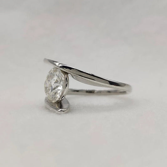 2 Carat Round Lab Diamond Tension Set Wedding Ring - Riant Fine Jewelry LLC