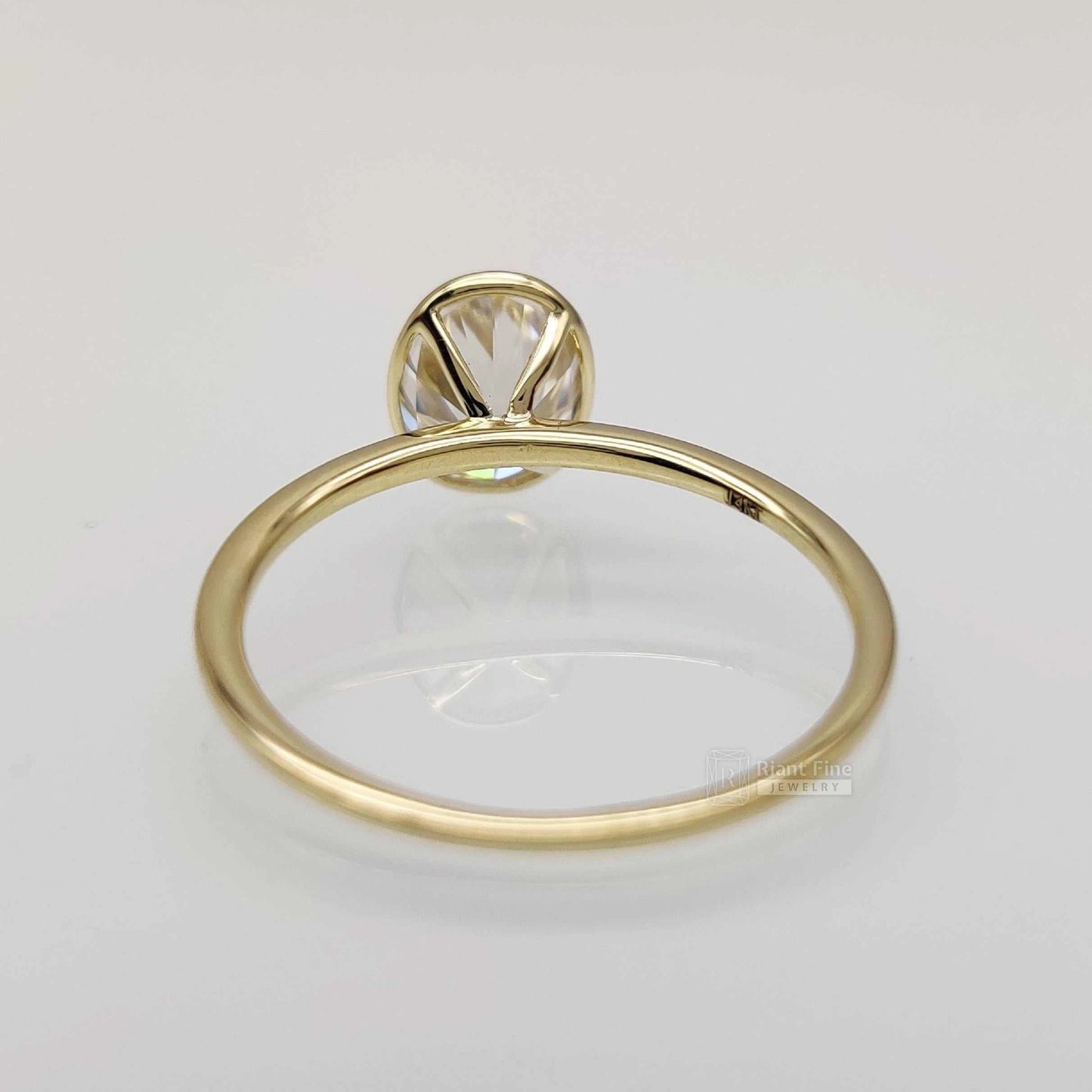2 Ct Oval Cut Lab Grown Diamond Ring | 14K Gold - Riant Fine Jewelry LLC