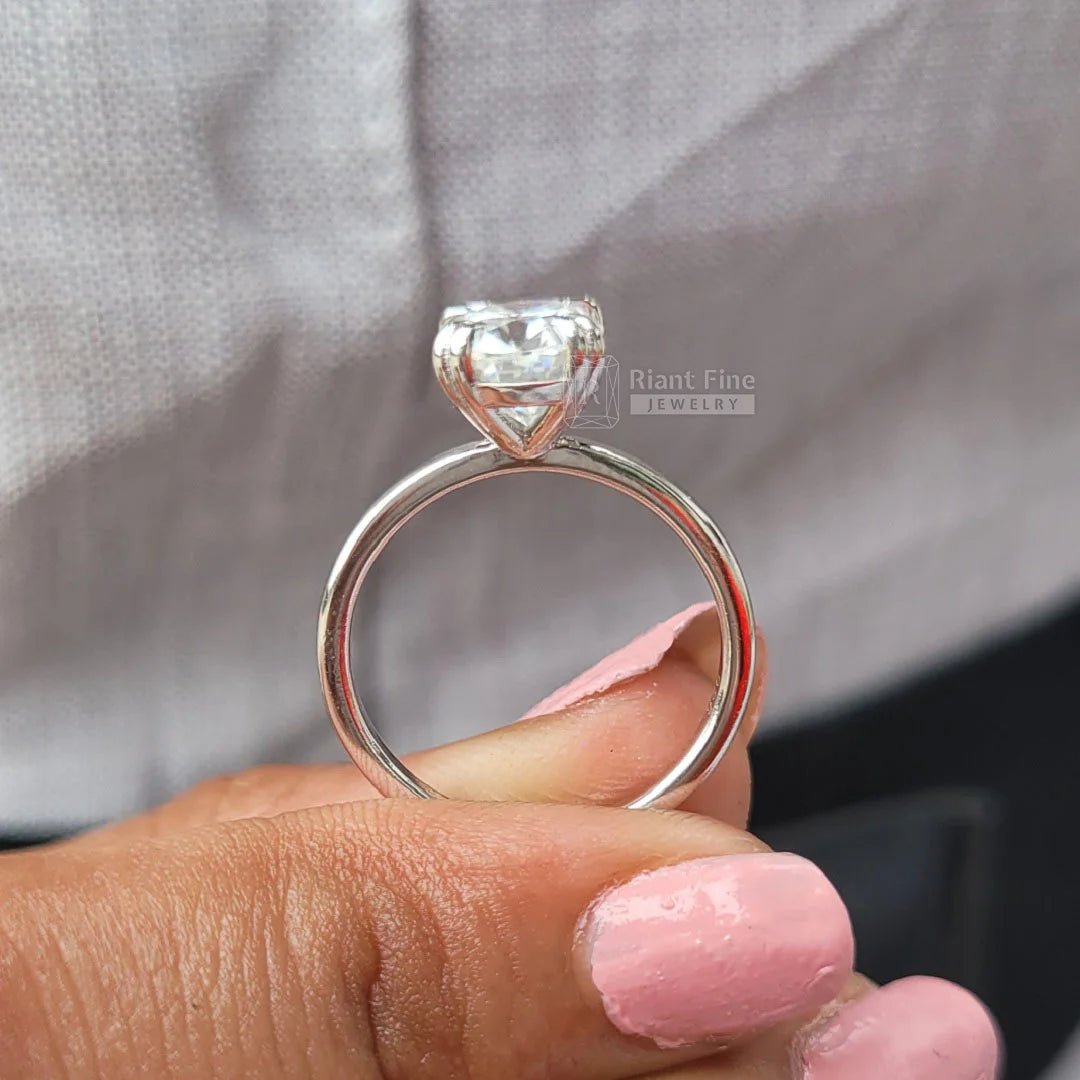 2 Ct Oval Diamond Solitaire Engagement Ring In Gold - Riant Fine Jewelry