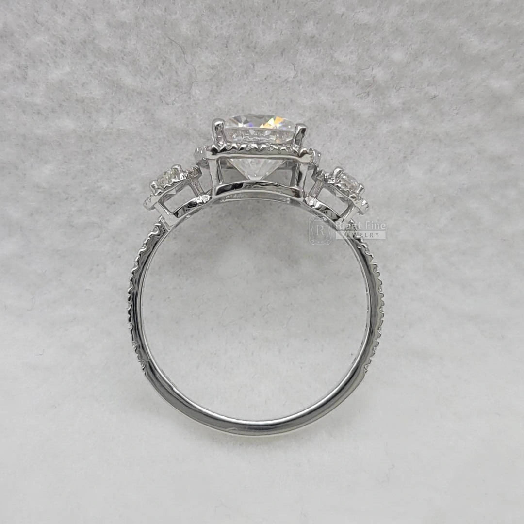 2.5 Ct Cushion Cut Diamond Halo Engagement Ring - Riant Fine Jewelry