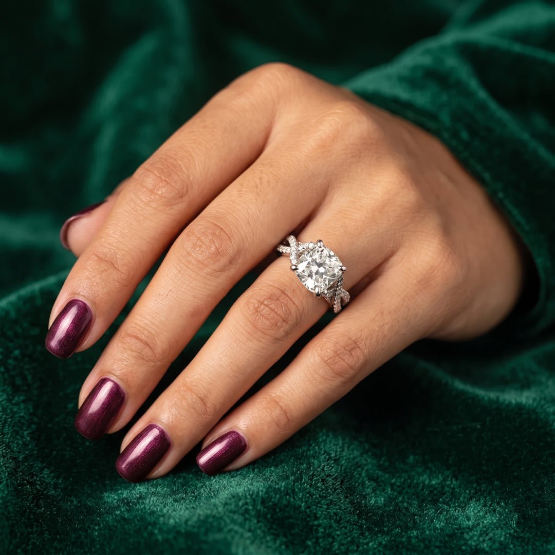 4 Ct Cushion Cut Diamond Engagement Ring in 14K Gold - Riant Fine Jewelry LLC