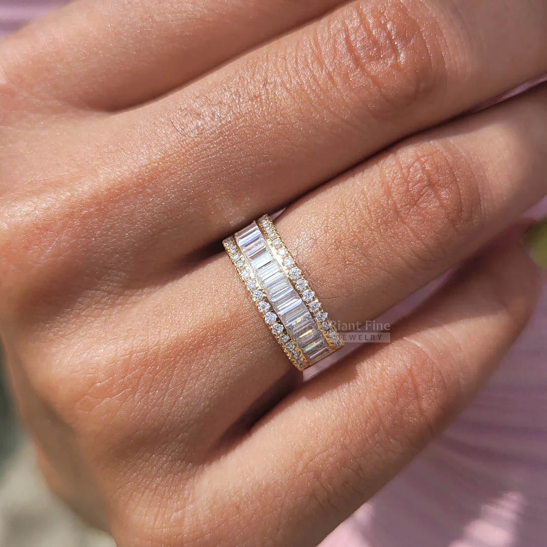 Baguette Cut Lab Diamond Eternity Wedding Band