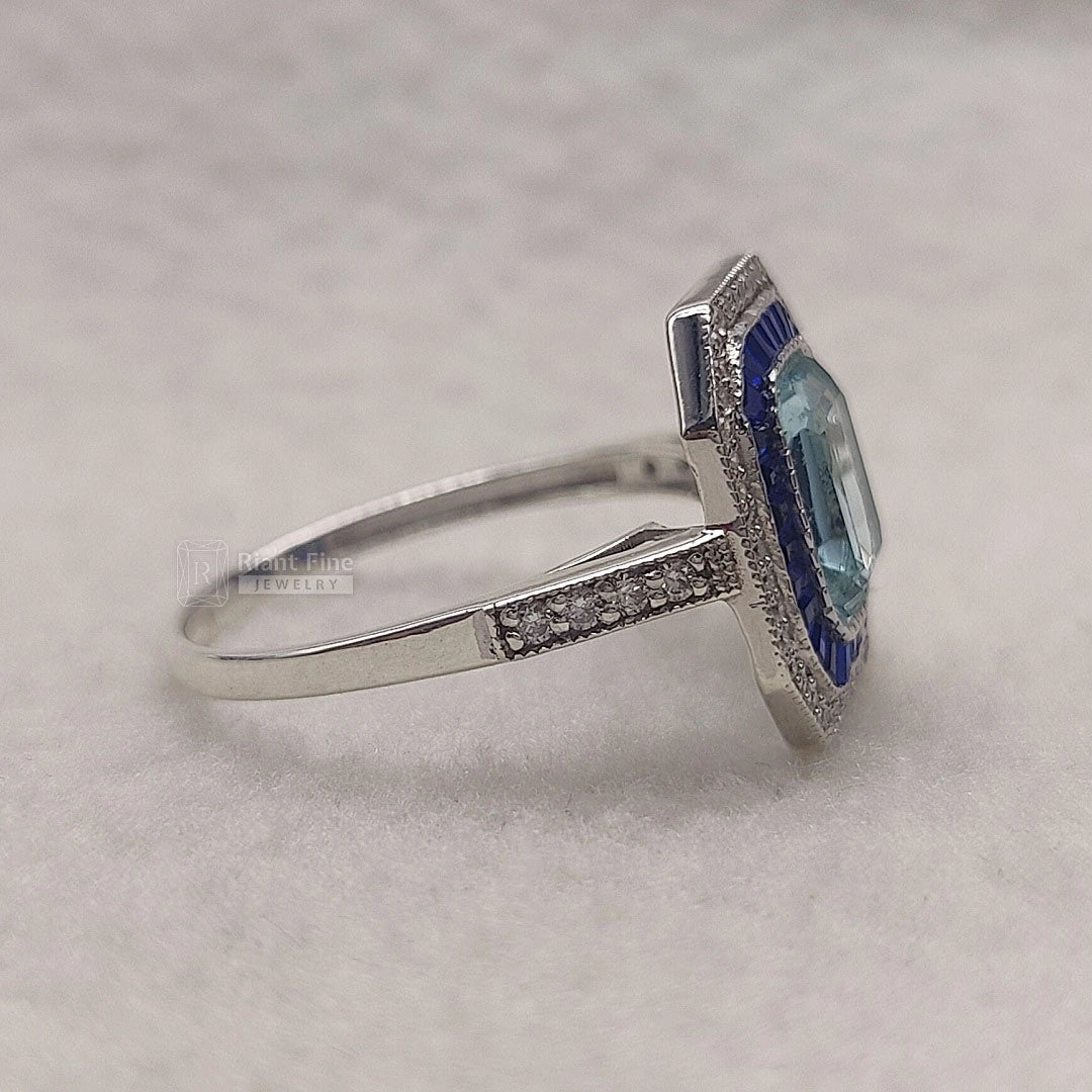 Aquamarine-and-Diamond-Ring