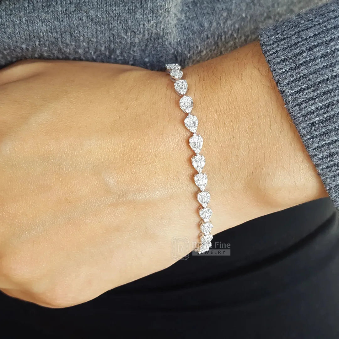 Elegant illusion moissanite tennis bracelet