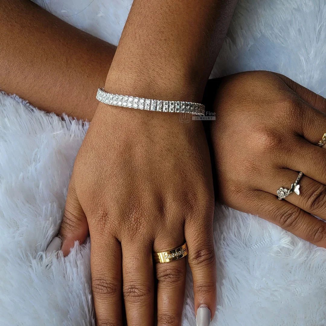 Classic Round Lab Grown Diamond Double Row Bracelet - Riant Fine Jewelry