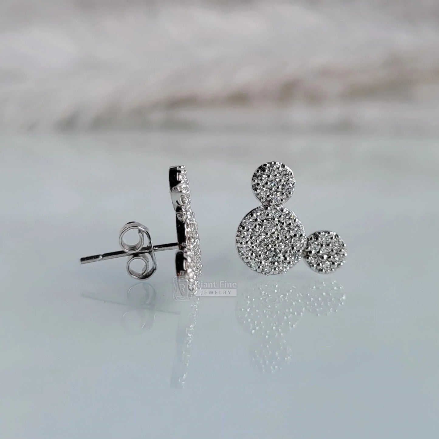 Disney Mickey Mouse Lab Grown Diamond Earrings for Women - Riant Fine Jewelry LLC