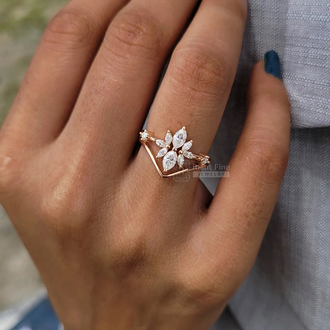 Rose Gold Marquise Wedding Ring