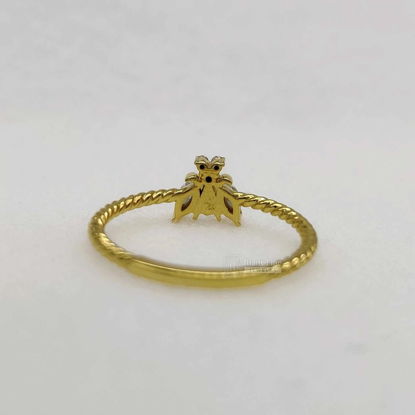 Honey Bee Lab Grown Diamond Engagement Rings In 14K Gold - Riant Fine Jewelry LLC