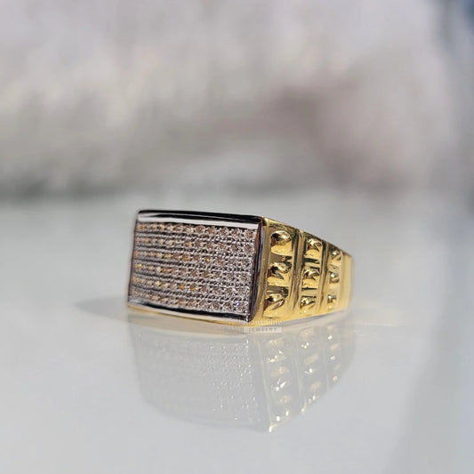 Pave Set Lab Grown Diamond Men's Ring in 14K Gold - Riant Fine Jewelry LLC