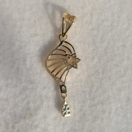 Round Diamond Yellow Gold Delicate Pendant For Her - Riant Fine Jewelry