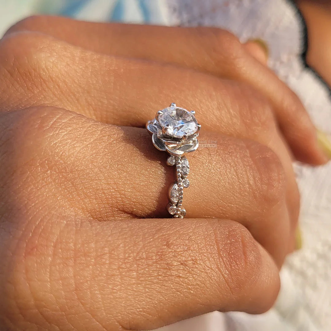 Rose-Inspired Lab Grown Diamond Ring