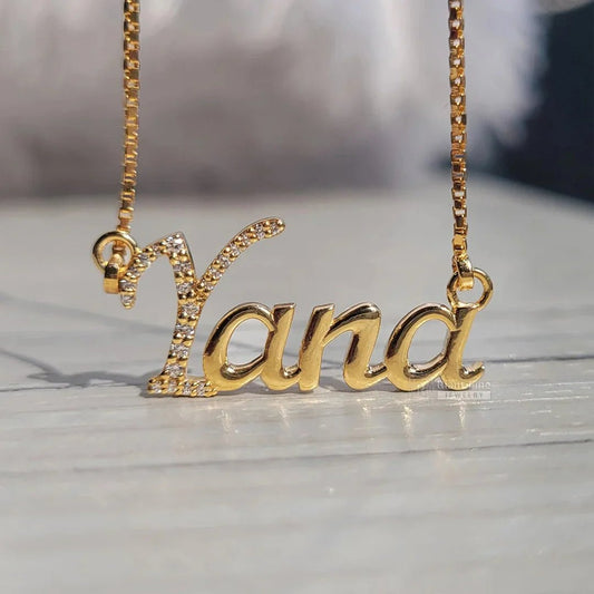 Yana Initial Diamond Pendant with Lab Grown Diamonds - Riant Fine Jewelry LLC