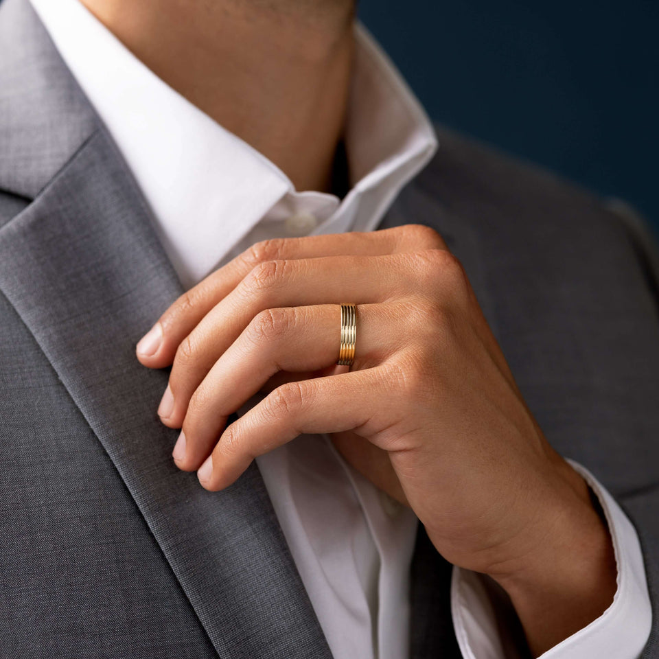 Moissanite Men's Wedding Band