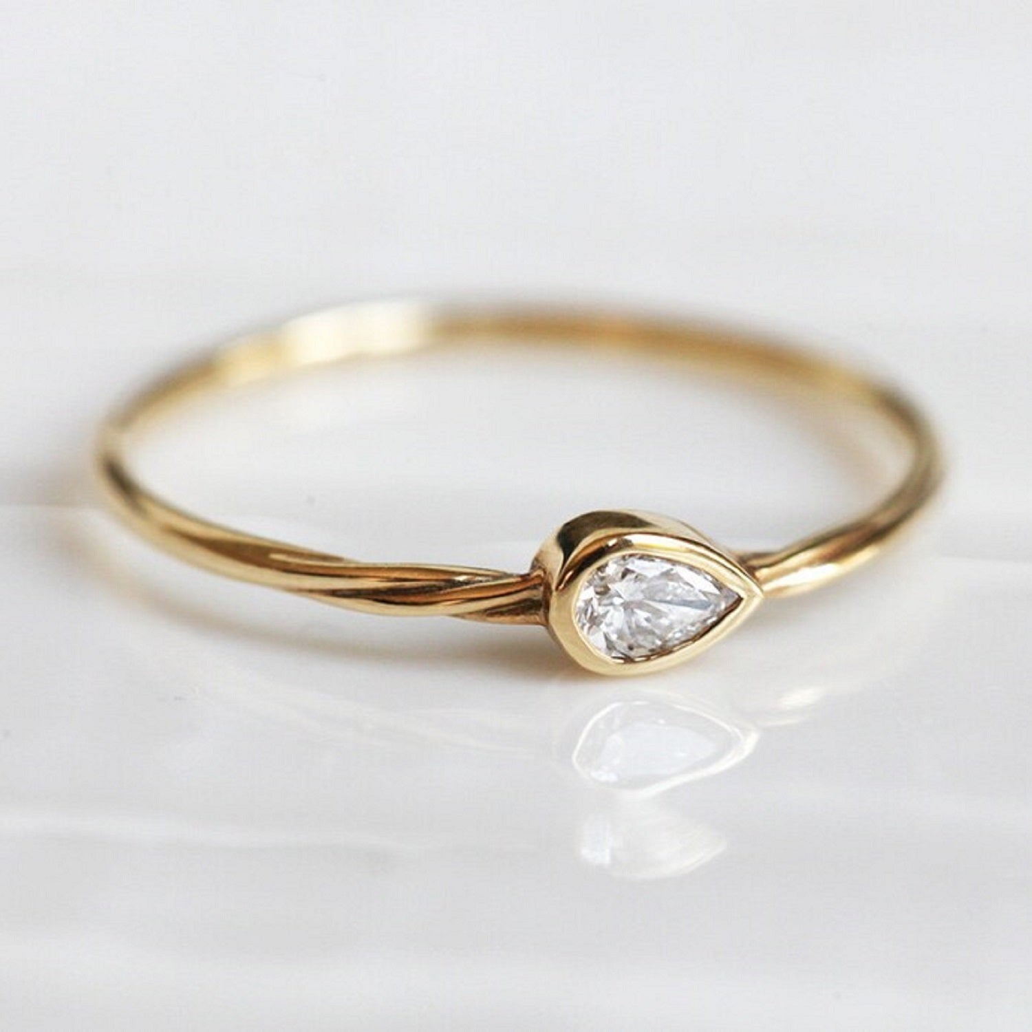 0.25 CT Pear Lab Diamond Solitaire Engagement Ring Collection - Riant Fine Jewelry LLC