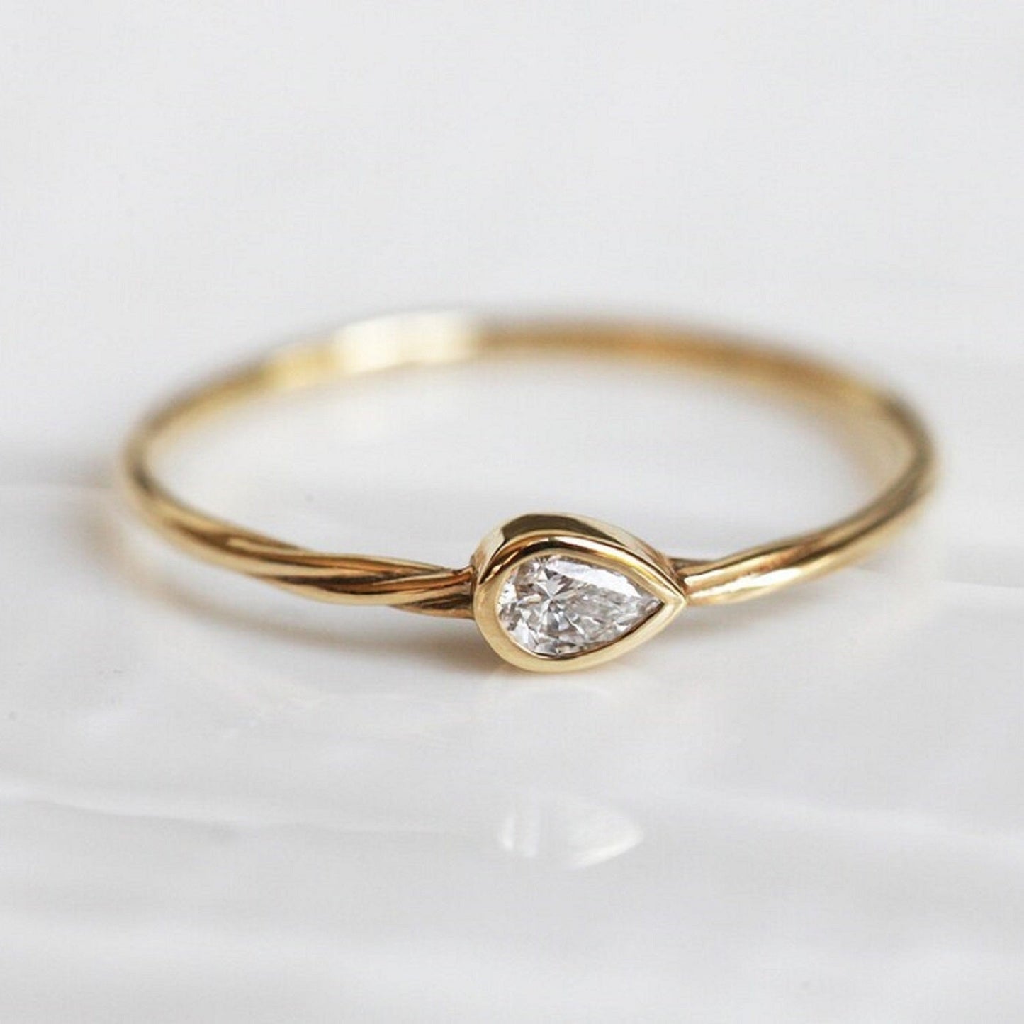 0.25 CT Pear Lab Diamond Solitaire Engagement Ring Collection - Riant Fine Jewelry LLC