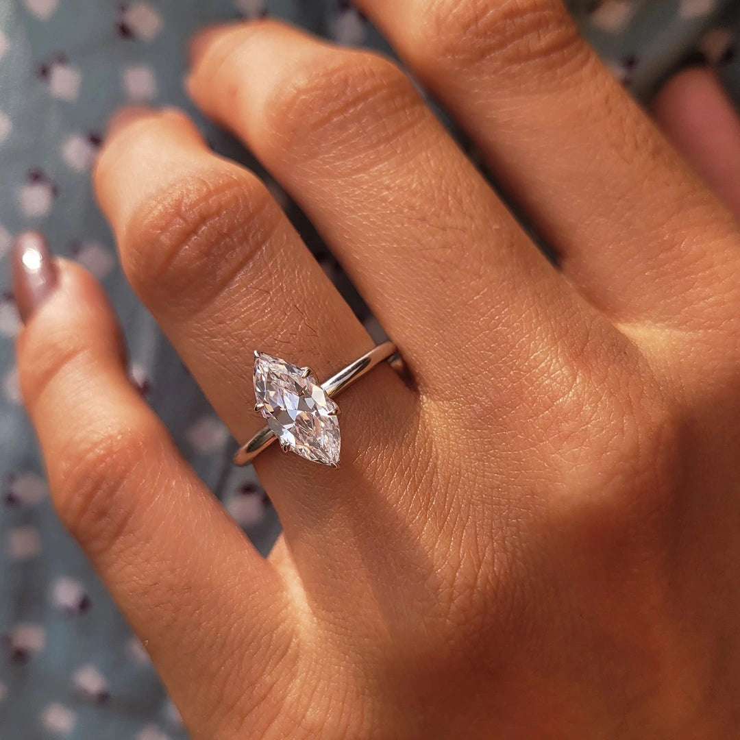 Lab Grown Marquise Diamond Ring