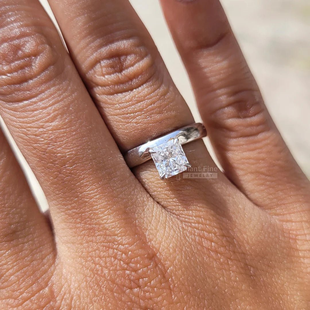 1 Carat Princess Cut Diamond Square Engagement Ring - Riant Fine Jewelry