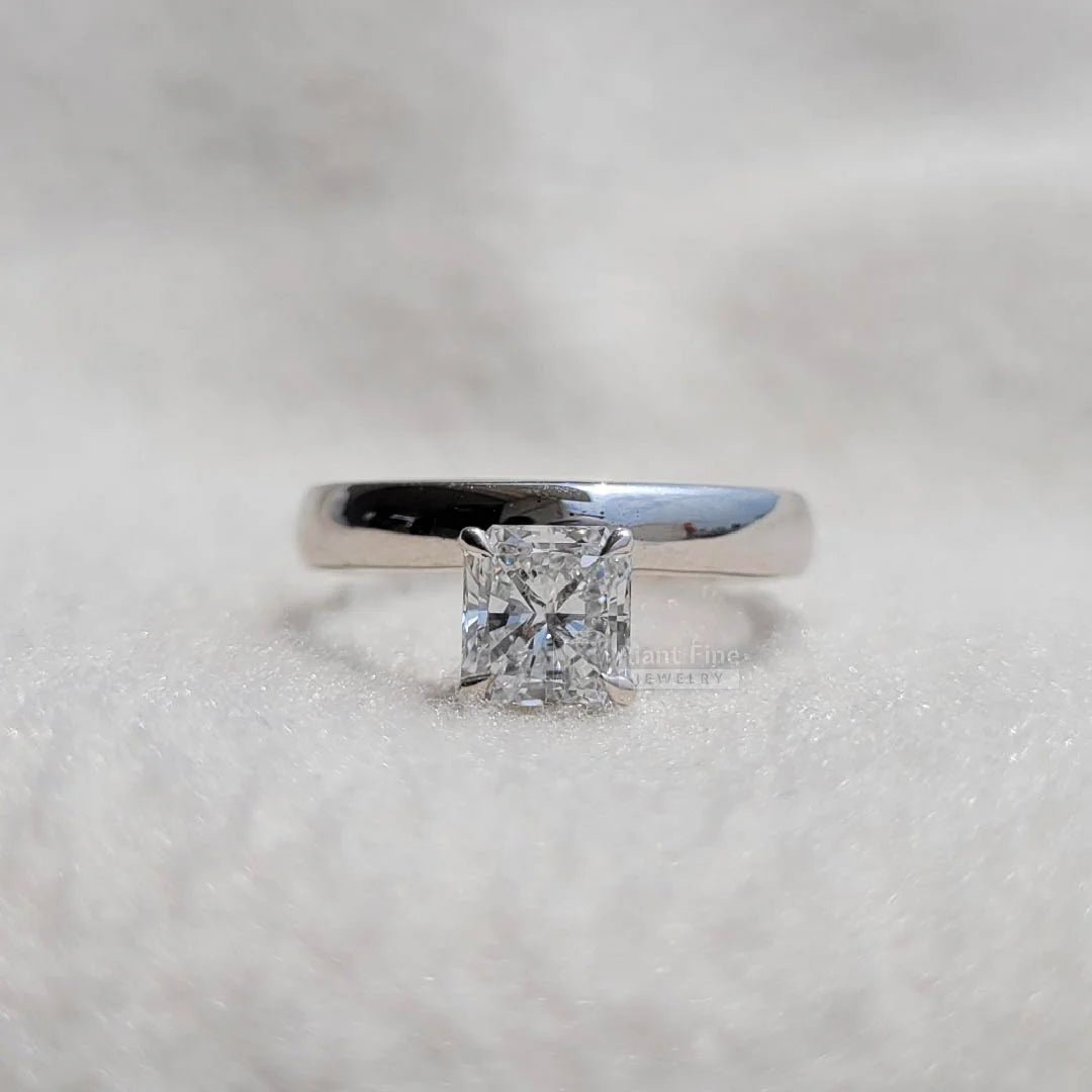 1 Carat Princess Cut Diamond Square Engagement Ring - Riant Fine Jewelry