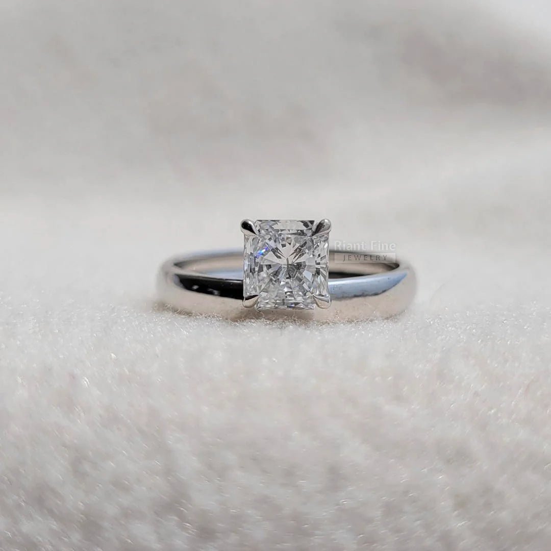 1 Carat Princess Cut Diamond Square Engagement Ring - Riant Fine Jewelry