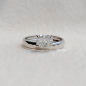 1 Carat Radiant Cut Lab Diamond Classic Engagement Ring