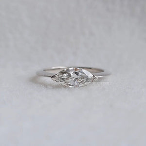 1 Ct East West Marquise Lab Grown Diamond Engagement Ring