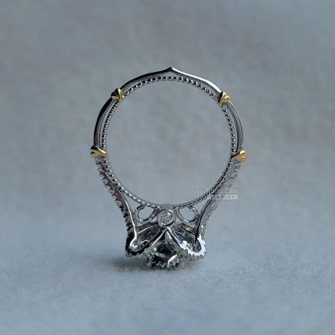 1 Ct Emerald Cut Green Sapphire Engagement Ring - Riant Fine Jewelry