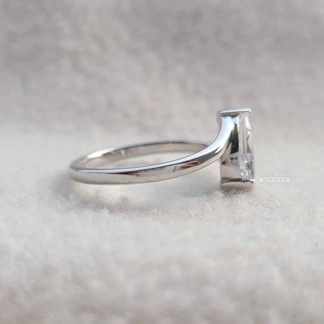 1 Ct Marquise Diamond Bypass Style Engagement Ring - Riant Fine Jewelry