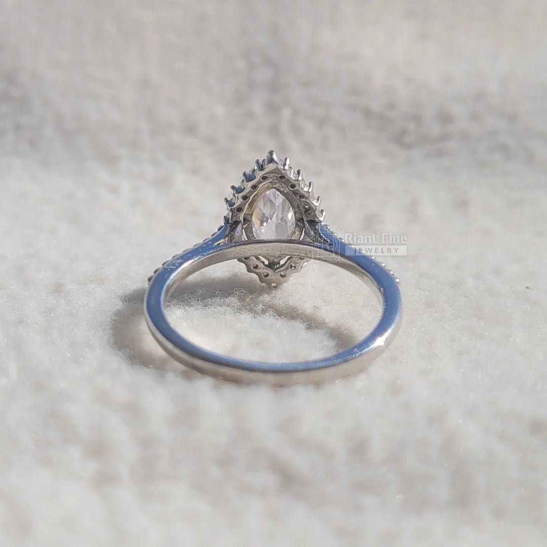 1 Ct Marquise Lab Grown Diamond Halo Engagement Ring - Riant Fine Jewelry