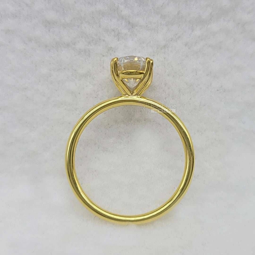 1 Ct Oval Diamond Engagement Ring in 14K Solid Gold - Riant Fine Jewelry