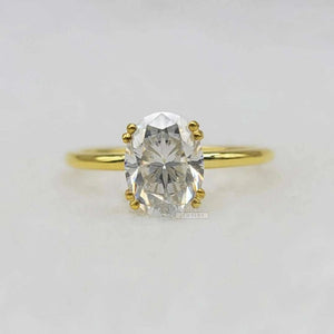 1 Ct Oval Diamond Engagement Ring in 14K Solid Gold