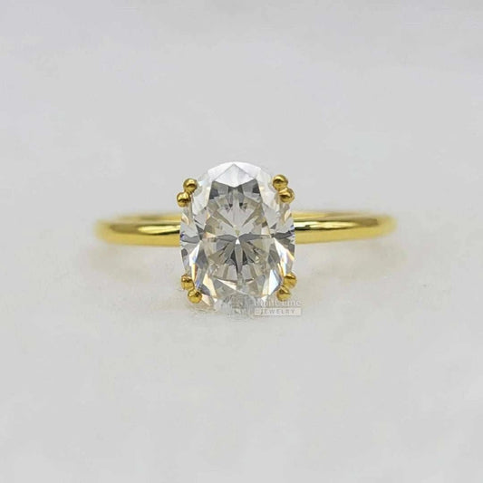 1 Ct Oval Diamond Engagement Ring in 14K Solid Gold - Riant Fine Jewelry
