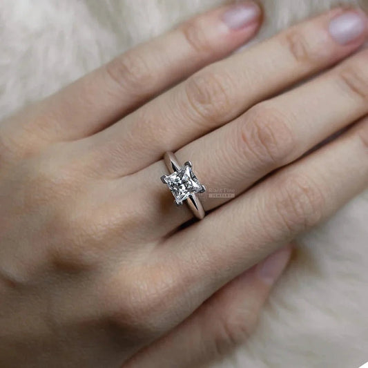 1 Ct Princess Cut Lab Grown Diamond Ring For Women - Riant Fine Jewelry LLC