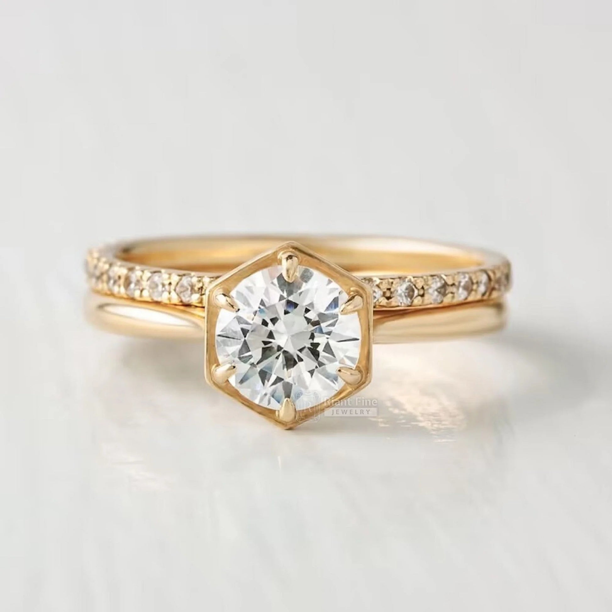 1 Ct Round Lab Diamond Solitaire Engagement Ring - Riant Fine Jewelry LLC