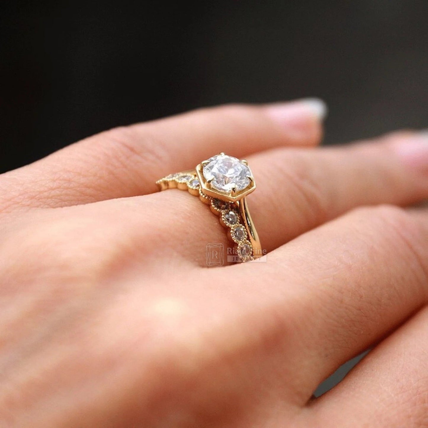 1 Ct Round Lab Diamond Solitaire Engagement Ring - Riant Fine Jewelry LLC