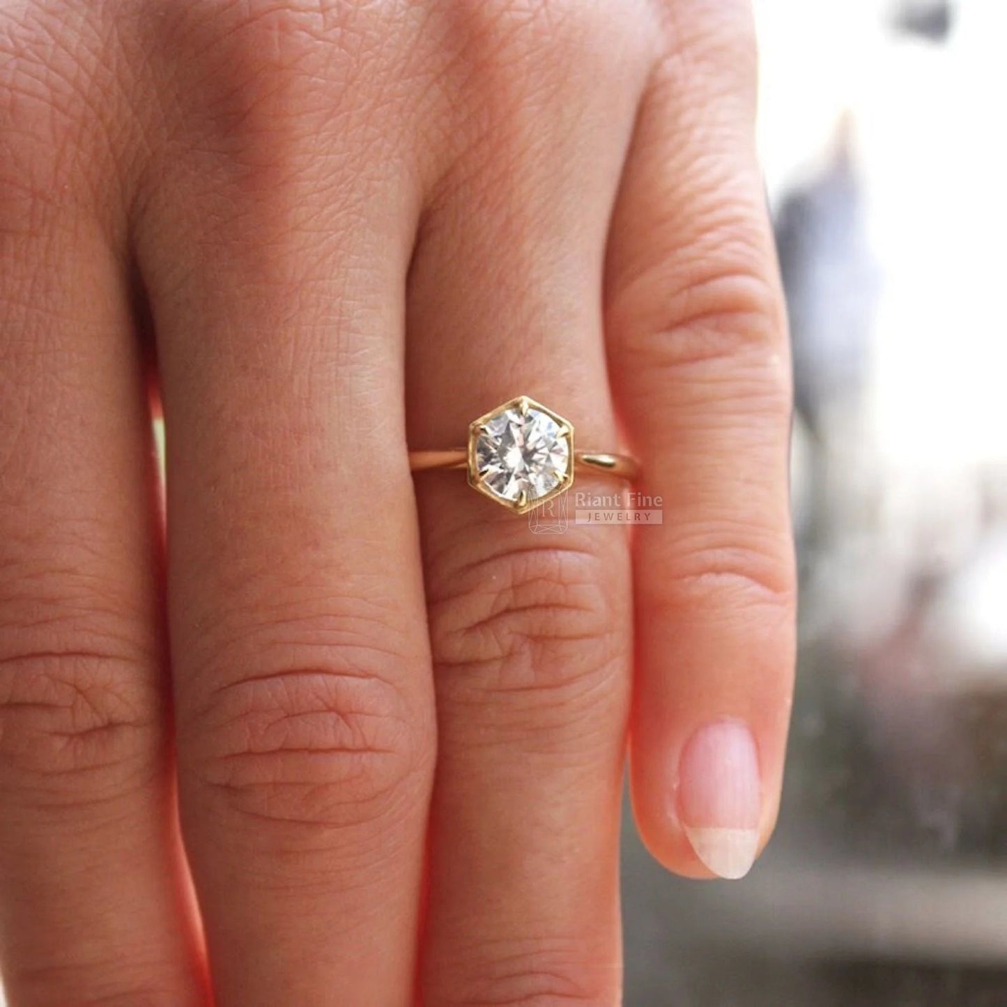 1 Ct Round Lab Diamond Solitaire Engagement Ring - Riant Fine Jewelry LLC