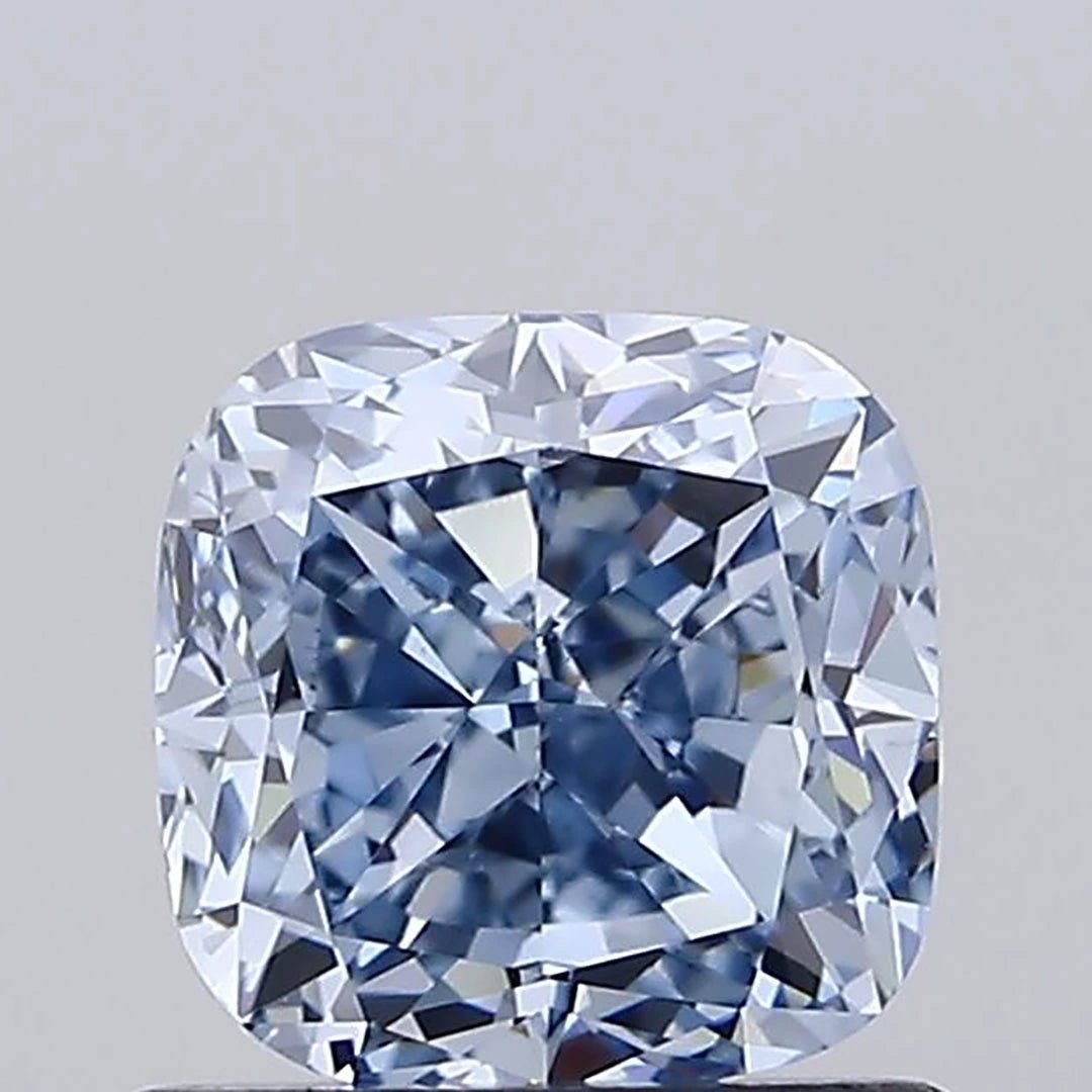 1.02 Ct Fancy Vivid Blue Cushion Lab Grown Diamond - Riant Fine Jewelry