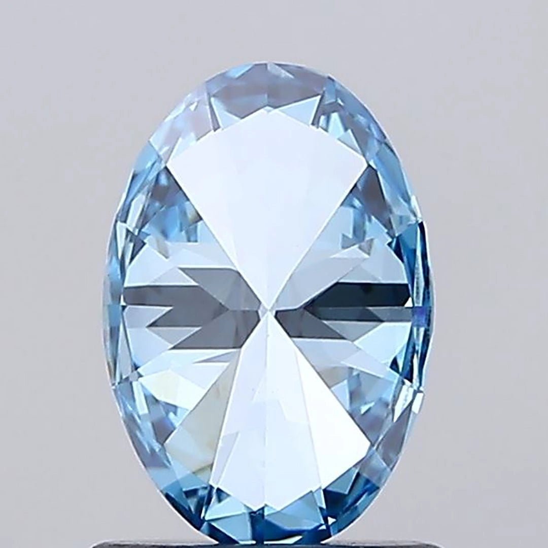 1.02 Ct Fancy Vivid Blue Oval Lab Grown Diamond - Riant Fine Jewelry