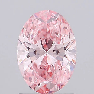 1.03 Ct Fancy Vivid Pink Oval Lab Grown Diamond