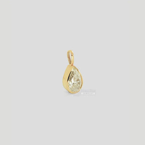 1.2 Ct Bezel Pear Cut Colorless Moissanite Pendant