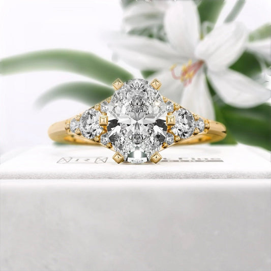 1.25 Ct Oval Diamond Engagement Ring in 14K Gold - Riant Fine Jewelry