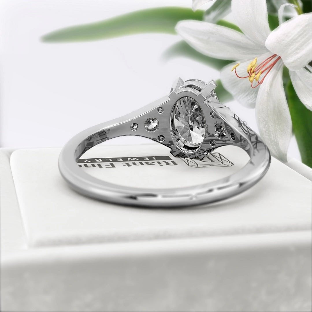 1.25 Ct Oval Diamond Engagement Ring in 14K Gold - Riant Fine Jewelry