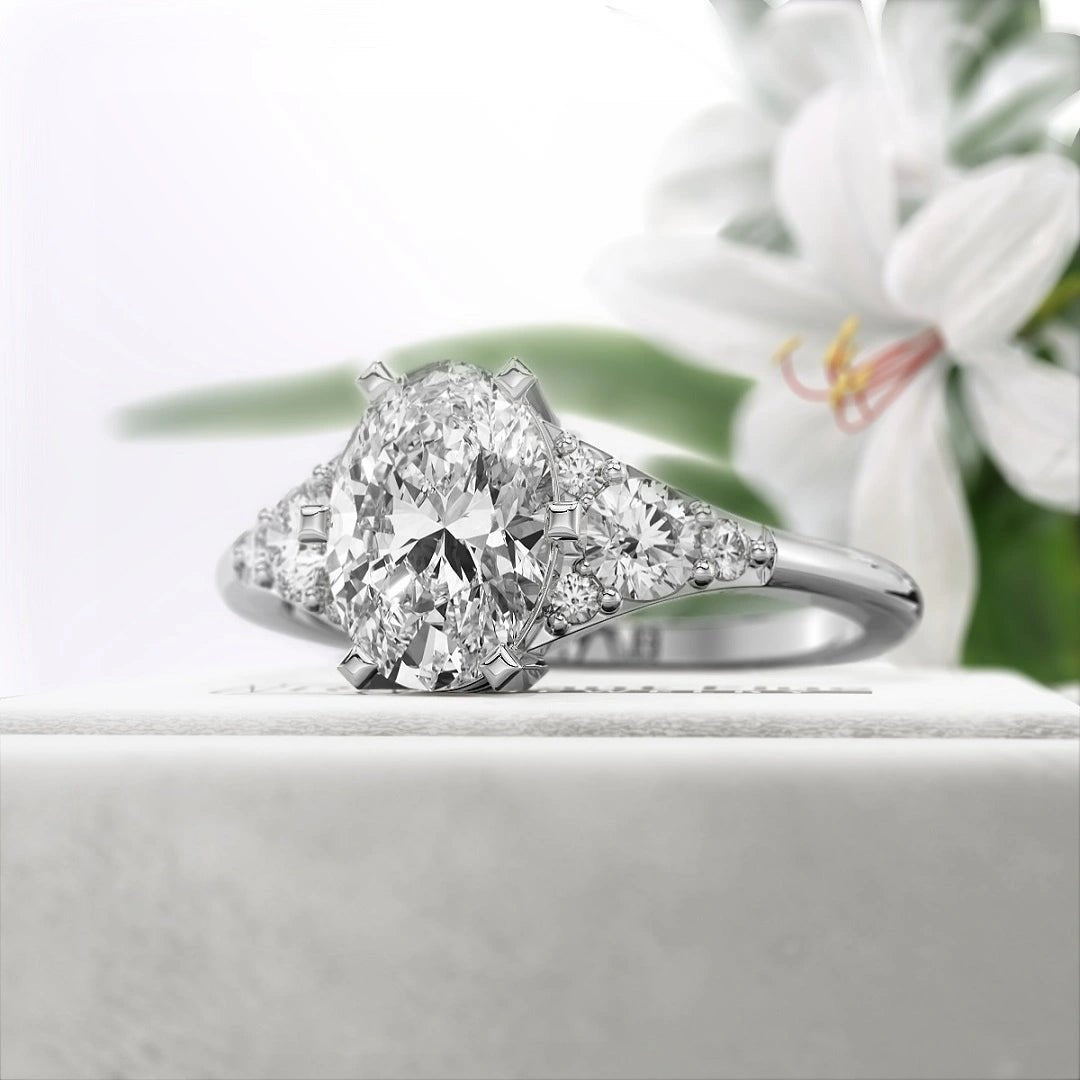 1.25 Ct Oval Diamond Engagement Ring in 14K Gold - Riant Fine Jewelry