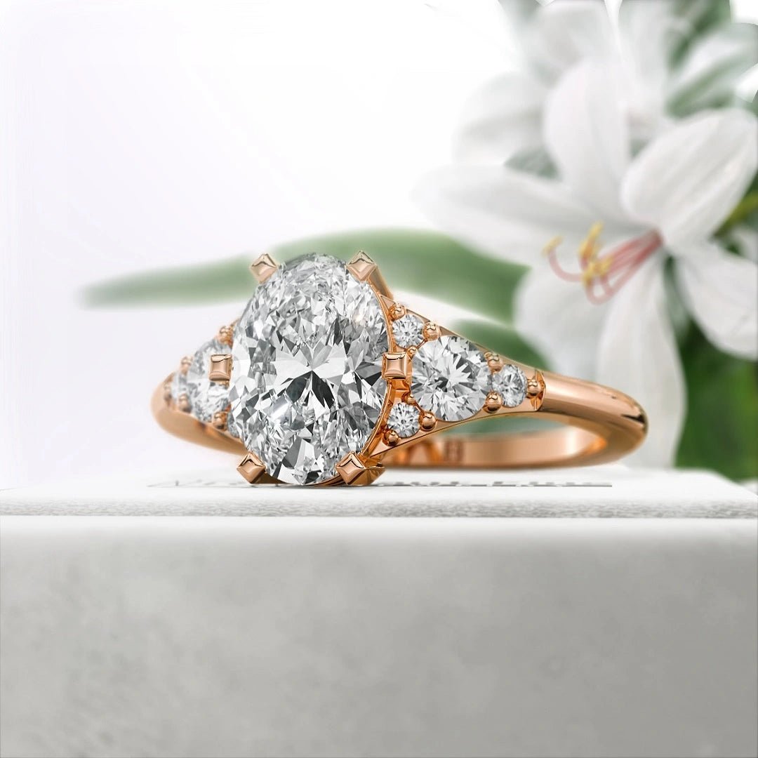 1.25 Ct Oval Diamond Engagement Ring in 14K Gold - Riant Fine Jewelry