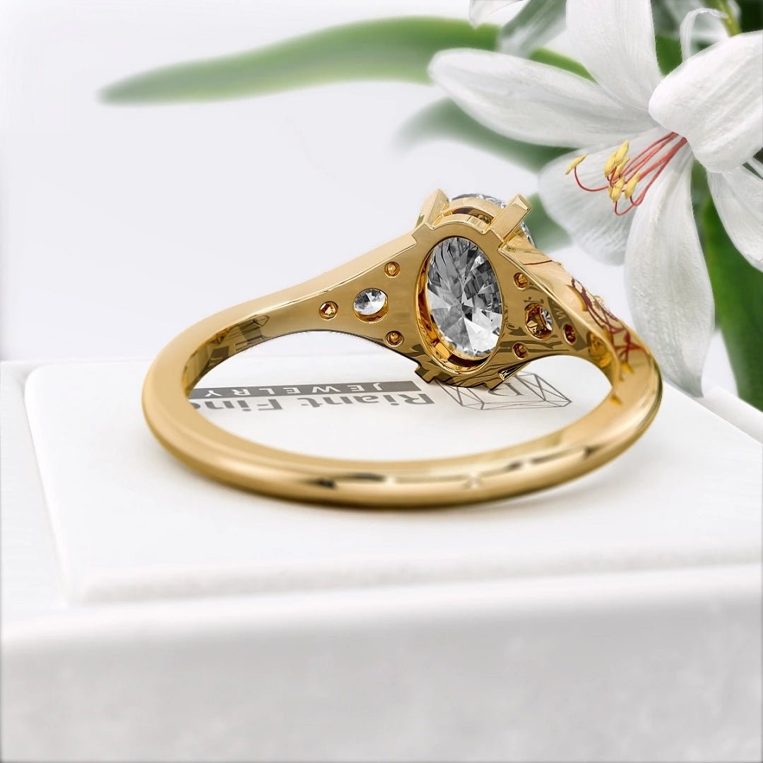 1.25 Ct Oval Diamond Engagement Ring in 14K Gold - Riant Fine Jewelry