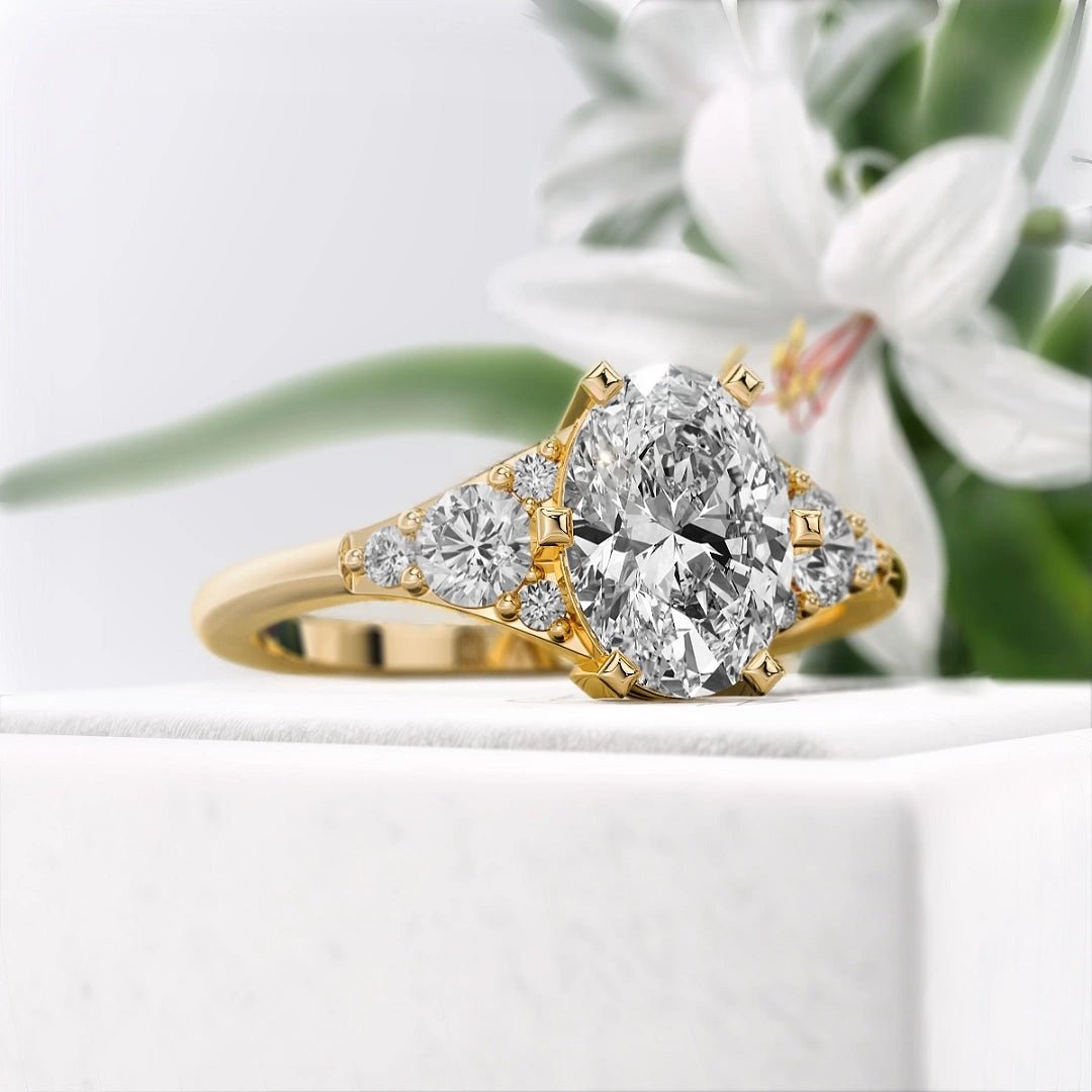 1.25 Ct Oval Diamond Engagement Ring in 14K Gold - Riant Fine Jewelry