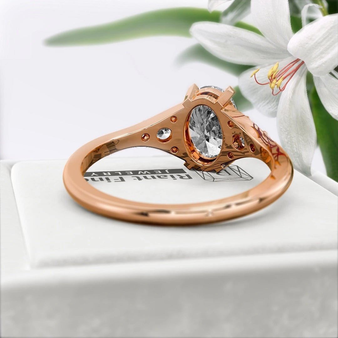 1.25 Ct Oval Diamond Engagement Ring in 14K Gold - Riant Fine Jewelry