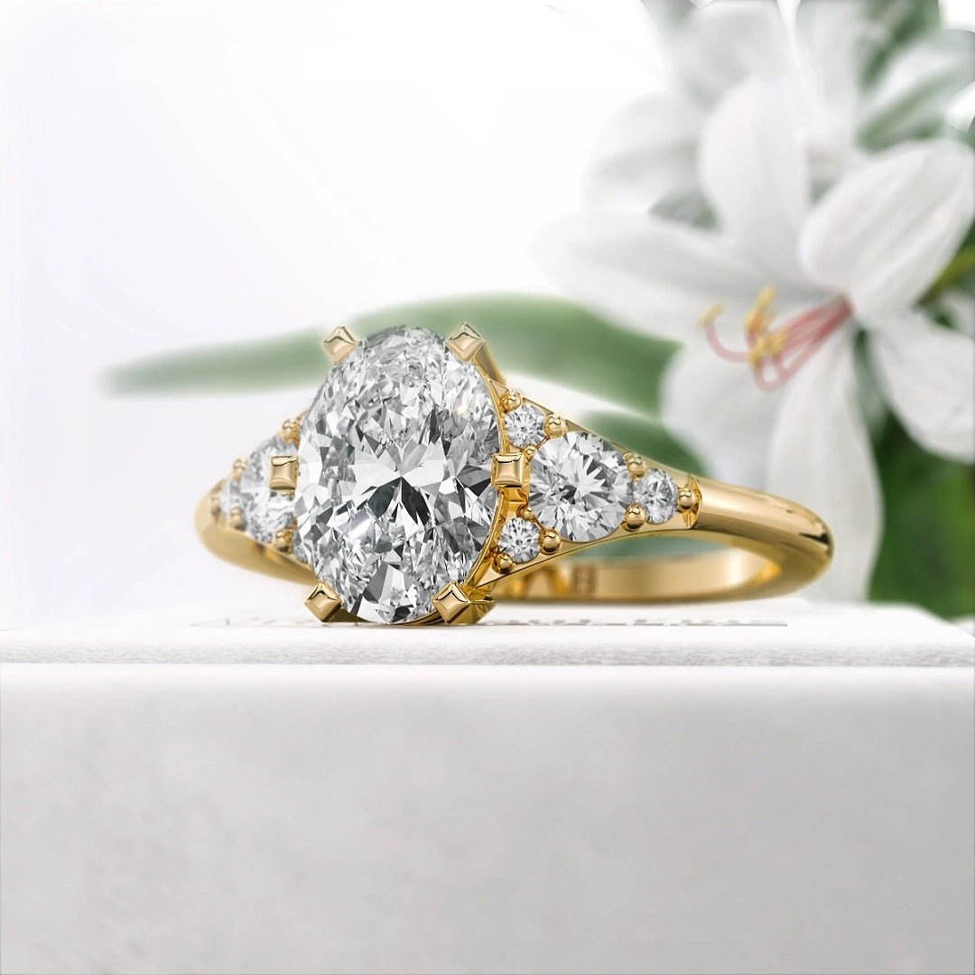 1.25 Ct Oval Diamond Engagement Ring in 14K Gold - Riant Fine Jewelry