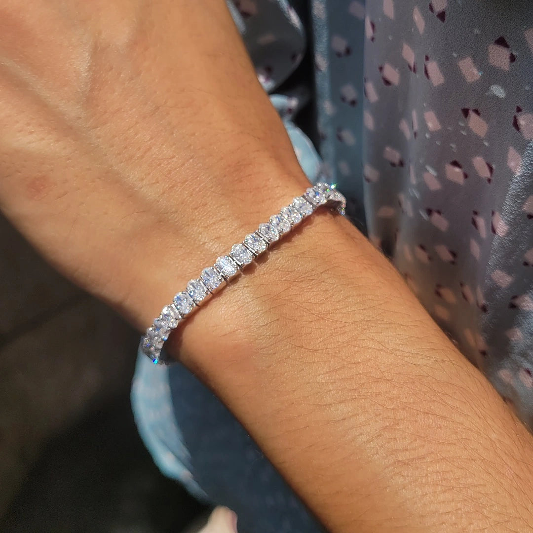 14K Gold Oval Moissanite Tennis Bracelet