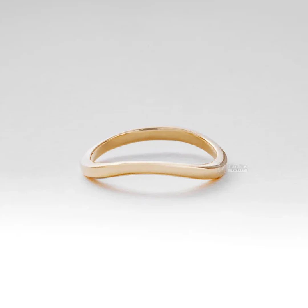 14K Yellow Gold Curved Ring