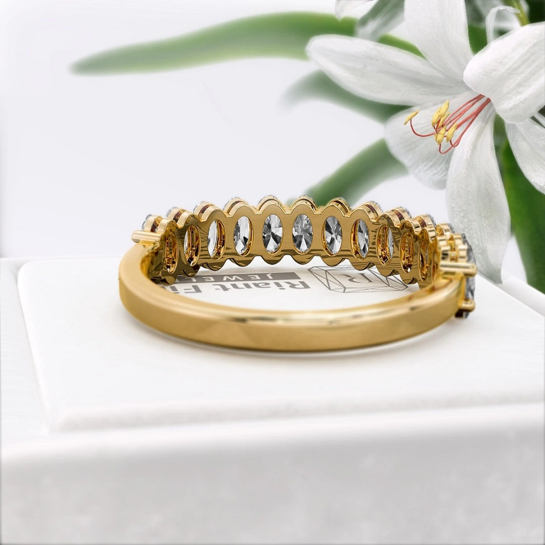14K-Gold-Oval-Wedding-Band-For-Women-Back-View